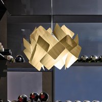 LZF LAMPS LZF pendellampa Escape, elfenbens-/nickelfärgad Ø 30 cm trä