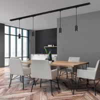 Briloner RAIL 230 V track lighting system, black, 4 LED pendants, length 1.5m