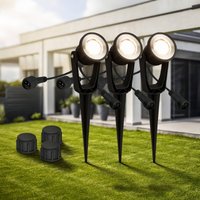 Briloner Spot LED à piquer dans le sol 3919035 12V Extension de 3 pièces, noir Ø 5 cm