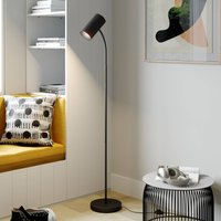 Lindby golvlampa Karoli, svart, 156 cm, metall, flexibel arm