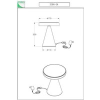 Fabas Luce Lampe de table LED Neutra, hauteur 20 cm, or mat, variateur tactile