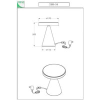 Fabas Luce Neutra LED-bordslampa, höjd 20 cm, matt guld, touchdimmer