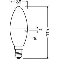 OSRAM LED Classic Star, candle, matt, E14, 7.5 W, 4,000 K