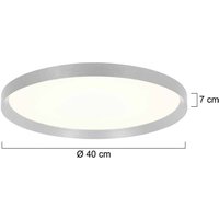 Steinhauer Flady taklampa LED, stål, Ø 40 cm, direkt/indirekt