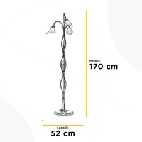 Lampa stojąca Alga, 3-punktowa, żelazo, szkło, Florentyna