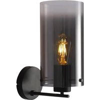 Freelight Ventotto wall lamp, black, smoke grey, width 15 cm, metal