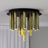 Markslöjd Gocce ceiling light, 13-light, brass/black, iron, G9