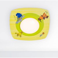 Elobra LED ceiling light mouse, yellow, Ø 58 cm, wood
