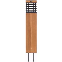 Les Jardins LED solar path light Tekura, teak/grey, 75 cm