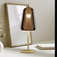 miloox by Sforzin X-Ray table lamp, bronze/gold-coloured, height 39 cm glass