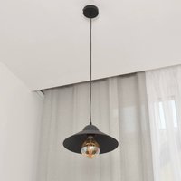 HELAM Sorapis pendant light, black, metal, Ø 27.5 cm