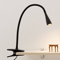 Lindby LED-klämlampa Baris, höjd 44 cm, svart, 3000K