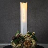 Sirius Sara Calendar LED candle, white/silver, height 29 cm