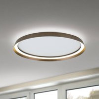 ORION LED ceiling lamp Manta, Ø 60 cm, aluminium/bronze, aluminium, up/down