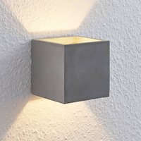 Lindby Wandlampe Nellie, grau, Beton, 11,5 cm breit