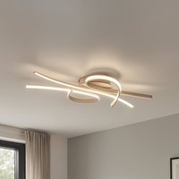 FISCHER & HONSEL LED-taklampa Biba, sandfärgad, längd 100 cm, metall, CCT