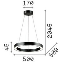Ideallux Ideal Lux Suspension LED Oracle, noir, 3.000 K, Ø 50 cm