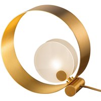 Tischleuchte Sound TL1, rund, goldener Rahmen, G9