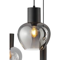 Brilliant Ligari hanging light, black/smoke grey, length 126 cm, glass