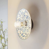 Lucande vägglampa Faelira, blå/vit, keramik