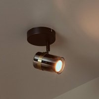 Lucide Spot pour plafond Upton, hauteur 13 cm, noir/gris fumé, métal