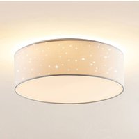 Lindby LED-taklampa Ellamina, 40 cm, vit, textil