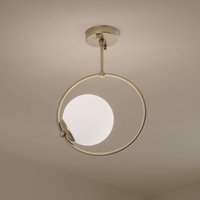 Opviq Plafonnier Dolunay, Ø 26 cm, doré, verre, E27