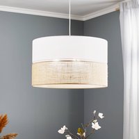 TK Lighting Hänglampa Linobianco med jute