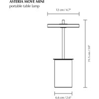 UMAGE batteridriven lampa Asteria MOVE MINI, marmorgrå/mässing IP44