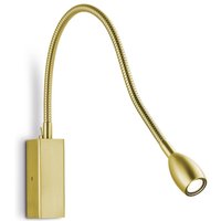 Knapstein Banu LED wall light with switch, brass, 30 cm