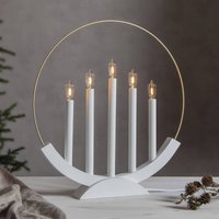 STAR TRADING Brace LED candelabra, five-bulb, white/gold