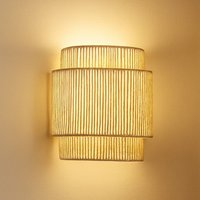 Lindby Anuva wall light, natural colour, paper, height 25 cm