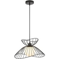 Viokef Suspension Belinda avec abat-jour en verre, noire