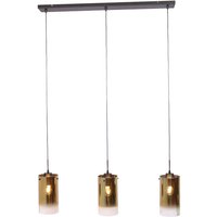 Freelight Suspension Ventotto, noir/or, longueur 105 cm, 3 lampes. verre