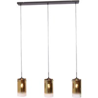 Freelight Ventotto hängande lampa, svart/guld, längd 105 cm, 3-ljus glas