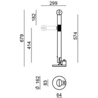 Stilnovo bordslampa Periscopio, vit, höjd 68 cm, metall