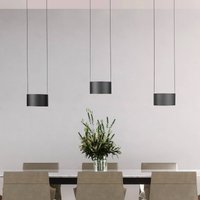 PURE LED hanging light Clipse, grey, length 110 cm, CTT, 6-bulb