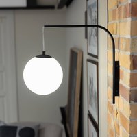 Markslöjd Dione wall lamp, black/white, height 40 cm, plug