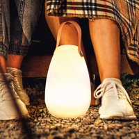 FH Lighting Ruby LED rechargeable table lamp, Ø 14 cm, white, IP44, RGB dimmable