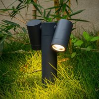 Prios Tulimar ground spike light, 40 cm, anthracite, 2-bulb