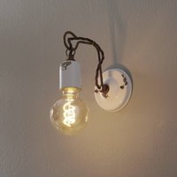 Ferroluce C665 vägglampa i vit vintagestil