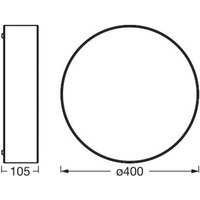 OSRAM taklampa ORBIS PARIS, brun, Ø 40 cm, textil, E27