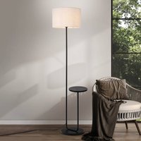 Näve Tordis floor lamp, black/white, textile, height 157 cm Shelf