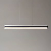 Lucande Tarnin LED pendant light, black/nickel, 98 cm