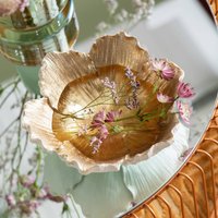 KARE Flower Bloom decorative bowl, cream/gold, handcrafted