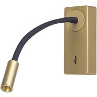 Forlight LED-vägglampa Mine, guldfärgad, aluminium, höjd 14 cm