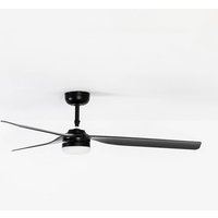 FARO BARCELONA Ventilateur plafond Point M, DC, lampe LED noir