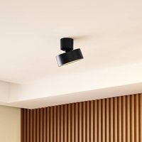 Lindby spot LED Nivoria, Ø 14 cm, noir, orientable