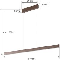 Lucande Smart LED pendant light Mylosh, coffee, CCT, Tuya