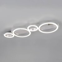 Reality Leuchten Lumos LED ceiling light, chrome, 4,000 K, metal, length 72 cm